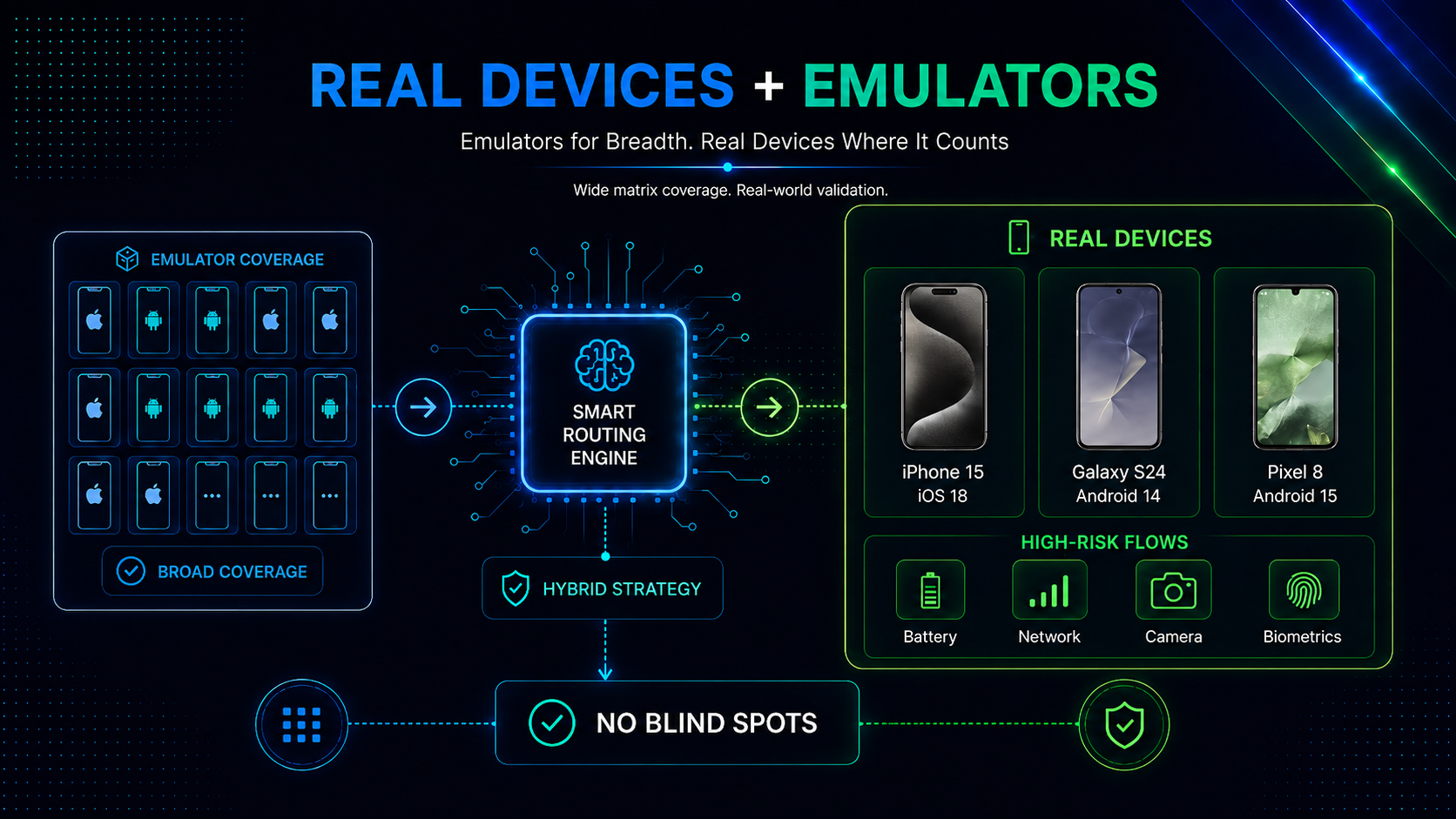 Real Devices Plus Emulators